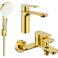 Mexen Milo R05 Mélangeur lavabo et baignoire avec accessoires, or (71303R05-50)