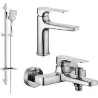 Mexen Lynx DQ62 Mélangeur lavabo et baignoire avec accessoires, chrome (745903DQ62-00)