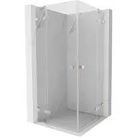 Mexen Lunar Duo cabine de douche pivotante 80 x 80 cm, transparent, nickel brossé - 834-080L-080P-97-00