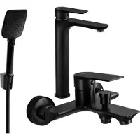 Mexen Alfa R62 Mélangeur lavabo et baignoire avec accessoires, noir (745713R62-70)