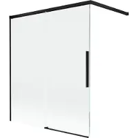 Mexen Rox Paroi de douche pour baignoire, à 2 volets, coulissante 140 x 150 cm, transparente, noire - 8C9-140-003-70-00