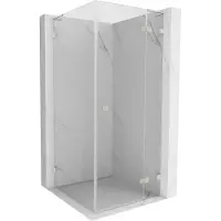 Mexen Lunar L Cabine de douche accès d'angle droite 90 x 90 cm, transparente, nickel brossé - 834L-090-090-97-00-P