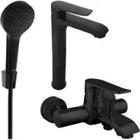Mexen Pecos R40 Mélangeur lavabo et baignoire avec accessoires, noir (72713R40-70)
