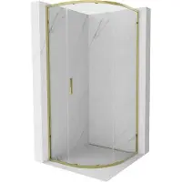 Mexen Exo cabine de douche semi-circulaire coulissante 100 x 100 cm, transparent, or - 8131-100-100-50-00