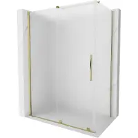 Mexen Velar paroi de douche coulissante 150 x 80 cm, verre dépoli, or - 871-150-080-31-50