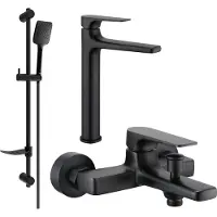 Mexen Lynx DF62 Mélangeur lavabo et baignoire avec accessoires, noir (745913DF62-70)