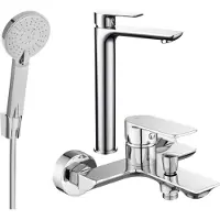Mexen Alfa R40 Ensemble de mitigeurs de lavabo et de baignoire avec accessoires, chrome