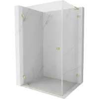 Mexen Lunar-B L cabine de douche pivotante gauche 100 x 80 cm, transparent, or brossé - 832L-100-080-55-00-L
