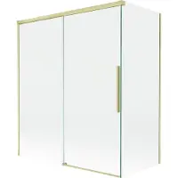 Mexen Paroi de douche Rox à 2 panneaux, coulissants 140 + 70 x 150 cm, transparent, or brossé - 8C9-140-070-55-00