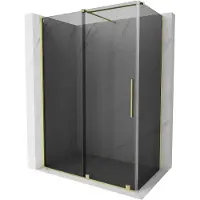 Mexen Velar cabine de douche coulissante 140 x 80 cm, graphite, or brossé - 871-140-080-41-55
