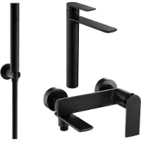 Mexen Zero SET Mélangeur lavabo + bain avec accessoires R70, noir (71113R70-70)