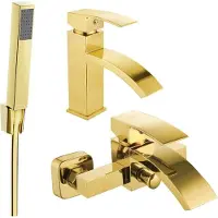 Mexen Libra R77 Mélangeur lavabo et baignoire avec accessoires, or (745103R77-50)