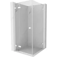 Mexen Lunar L Cabine de douche, porte pivotante gauche 100 x 100 cm, transparente, blanche - 834L-100-100-20-00-L