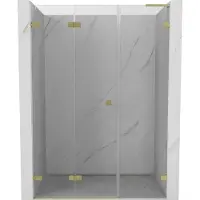 Mexen Lunar-F L porte de douche pliante gauche 145 cm, transparent, or brossé - 836SL-145-050-55-00-L