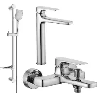 Mexen Lynx DF62 Mélangeur lavabo et baignoire avec accessoires, chrome (745913DF62-00)