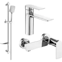 Mexen Zero SET Mélangeur lavabo + bain avec accessoires DF62, chromé (71104DF62-00)