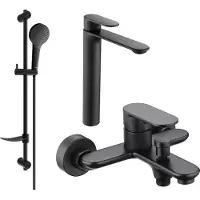 Mexen Milo DF05 set de baignoire, Noir - 71313DF05-70