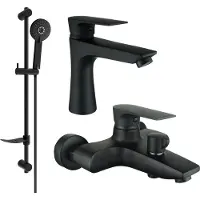 Mexen Axel DF40 SET mitigeur bain et lavabo, noir (73803DF40-70)