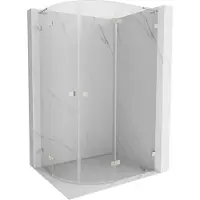 Mexen Lunar L cabine de douche semi-circulaire pivotante droite 100 x 90 cm, transparent, nickel brossé - 833L-100P-090L-97-00