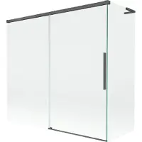 Mexen Rox L Paroi pliante pour baignoire à 2 volets, 170 + 75 x 150 cm, transparent, gris foncé brossé - 8C9L-170-075-66-00