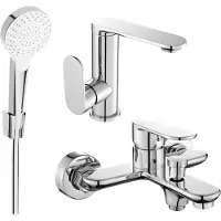 Mexen Milo R05 SET Mélangeur lavabo + bain avec accessoires, chrome (713053R05-00)
