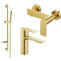 Mexen Zero SET mitigeur lavabo + douche avec accessoires DF70, or (71104DF70-50)