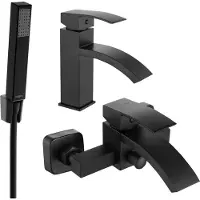 Mexen Ensemble de baignoire Libra R77, Noir - 745103R77-70