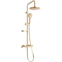 Mexen Ensemble de douche apparent KX40 avec pommeau de douche et mitigeur thermostatique, or rose - 771504091-60