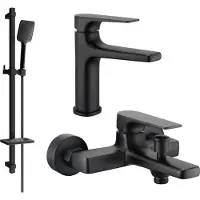 Mexen Lynx DQ62 Mélangeur lavabo et baignoire avec accessoires, noir (745903DQ62-70)