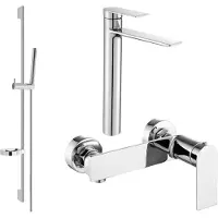 Mexen Zero SET Mélangeur lavabo + bain avec accessoires DS70, chromé (71114DS70-00)