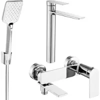 Mexen Zero SET Mélangeur lavabo + bain avec accessoires R62, chromé (71113R62-00)