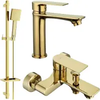 Mexen Royo DQ45 Ensemble lavabo et bain avec accessoires dorés (72203DQ45-50)