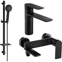 Mexen Zero SET mitigeur lavabo + bain avec accessoires DQ40, noir (71103DQ40-70)
