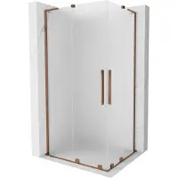 Mexen Velar L Duo Schiebeduschkabine 90 x 80 cm, mat, Roségold - 871-090-080-02-33-60