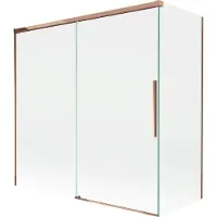 Mexen Rox Paroi de douche coulissante, à 2 volets 160 + 70 x 150 cm, transparente, or rose - 8C9-160-070-60-00