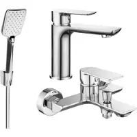 Mexen Alfa R62 Ensemble de mitigeurs de lavabo et de baignoire avec accessoires, chrome (745703R62-00)