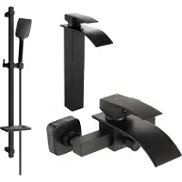 Mexen Aries DQ62 Mélangeur lavabo et baignoire avec accessoires, noir (744813DQ62-70)