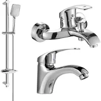Mexen Fabia DB62 Ensemble de mitigeurs de lavabo et de baignoire avec accessoires, chrome (746503DB62-00)