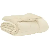 vidaXL Couette toutes saisons rembourrée crème 200 x 200 cm microfibre