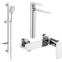 Mexen Zero SET Mélangeur lavabo + bain avec accessoires DF62, chromé (71114DF62-00)