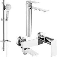 Mexen Zero SET Mélangeur lavabo + bain avec accessoires DQ40, chromé (7113DQ40-00)