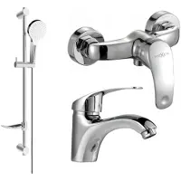 Mexen Fabia DF05 Ensemble de mitigeurs de lavabo et de douche avec accessoires, chrome (746504DF05-00)