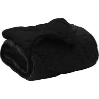vidaXL Couverture d'été noire 140 x 220 cm en microfibre et polaire Teddy