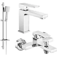 Mexen Uno DQ45 SET Mélangeur lavabo + bain avec accessoires, chrome (71403DQ45-00)