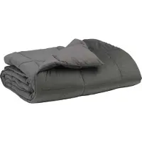vidaXL Couette toutes saisons rembourrée gris clair 220 x 260 cm microfibre