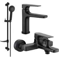 Mexen Lynx DF40 Mélangeur lavabo et baignoire avec accessoires, noir (745903DF40-70)