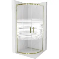 Mexen Rio cabine de douche semi-circulaire 70 x 70 cm, Stripes, Gold - 863-070-070-50-20