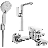 Mexen Milo R40 SET Mélangeur lavabo + bain avec accessoires, chrome (713153R40-00)