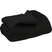 vidaXL Couette d'hiver rembourrée noire 135 x 200 cm en microfibre