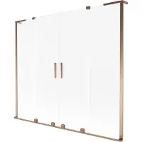 Mexen Paroi de baignoire coulissante 2 volets Velar L Duo 200 x 150 cm, dépoli, or rose - 896-200-003-32-60
